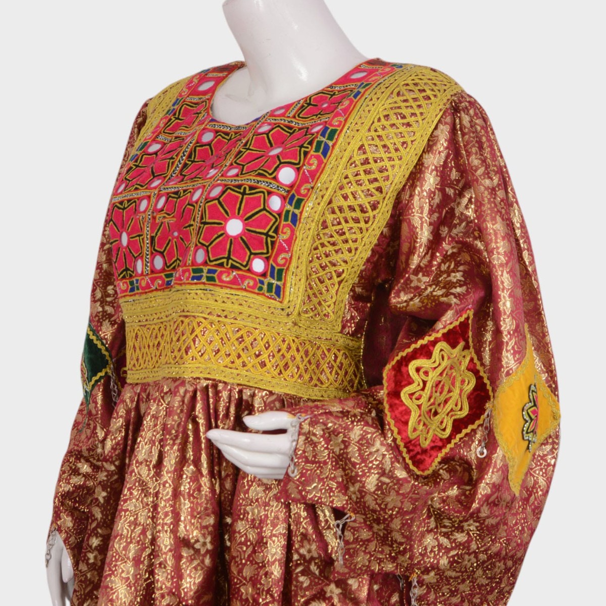 Afghani Embroidered Dress with Colorful Patterns 2