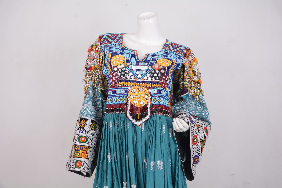 Turquoise Tribal Mirror Work Dress 2
