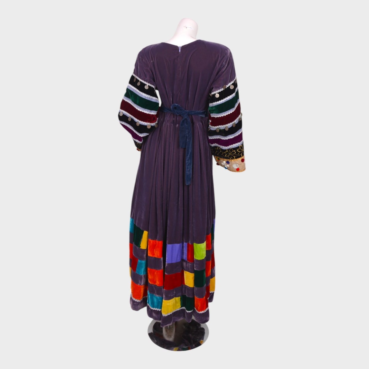 Modern Patchwork Afghan Maxi Dress in Velvet 3