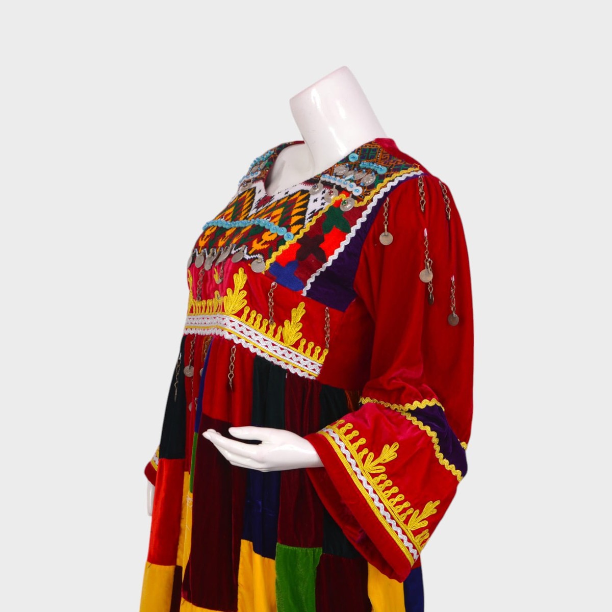 Kaleido Nomad – Multicolor Patchwork Afghani Dress 1