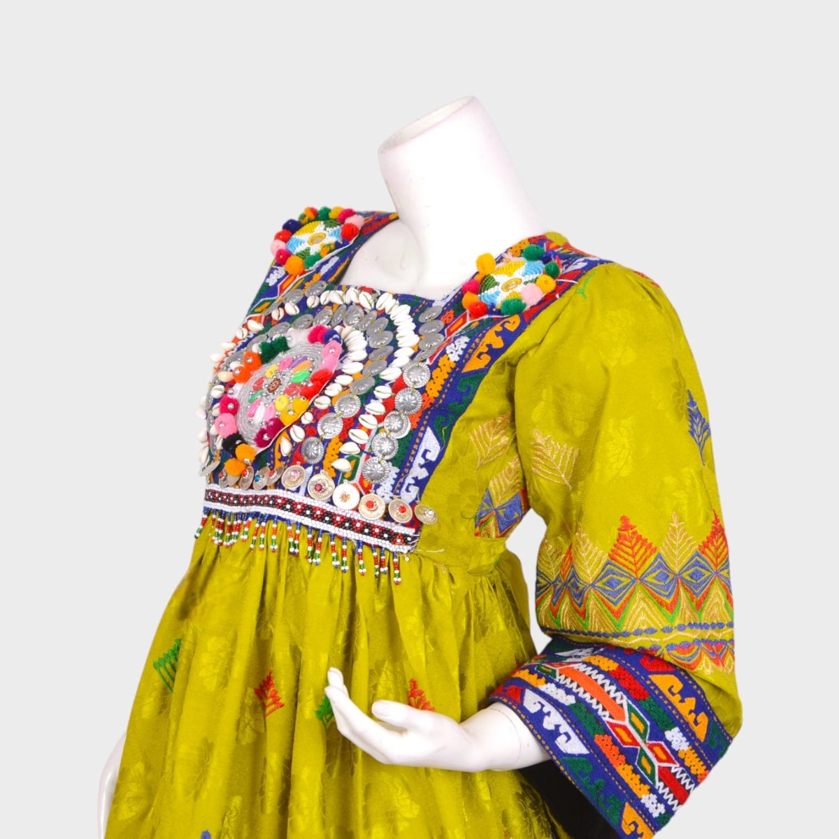 Zarina Bloom – Lime Green Afghani Dress Set 3