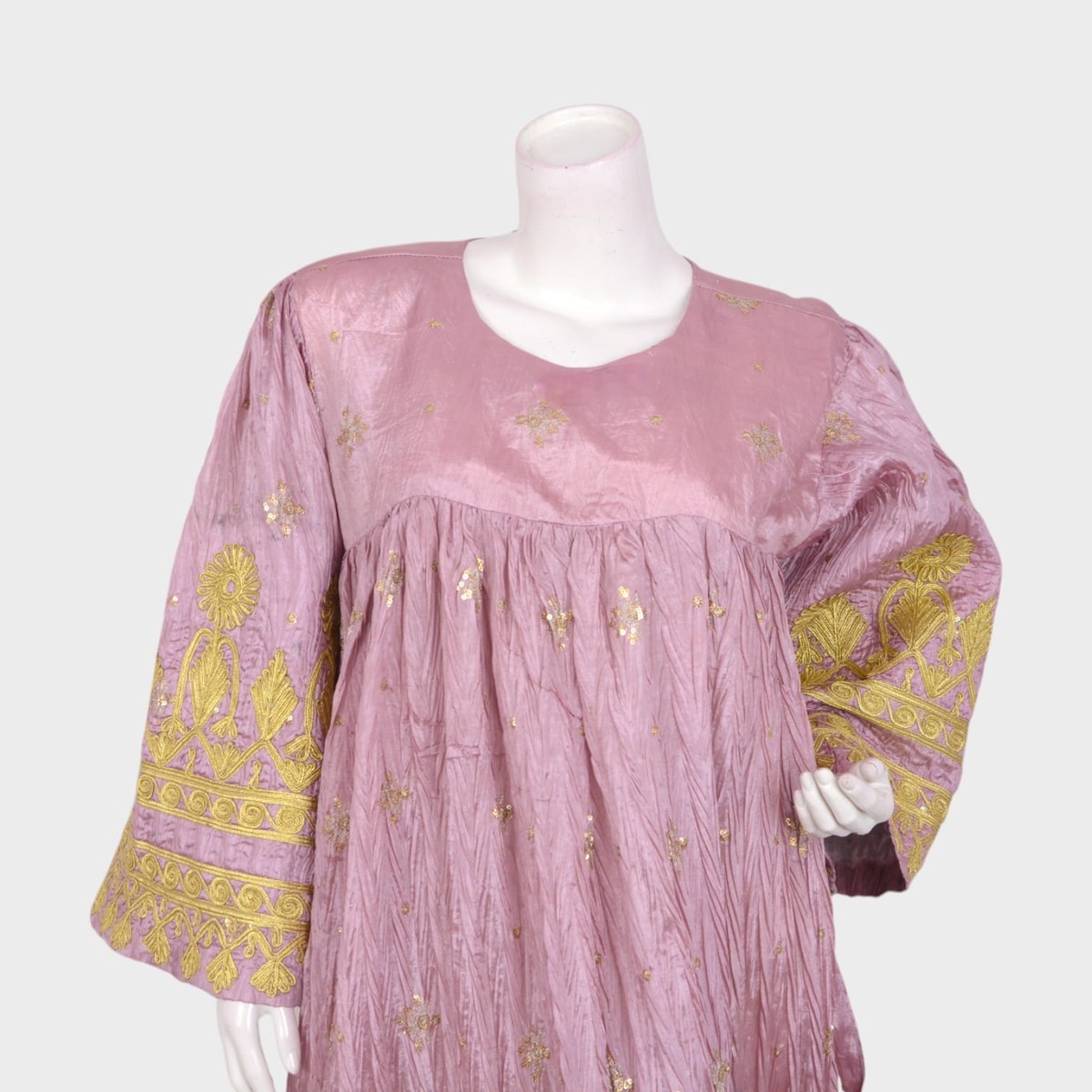 Blush Noor – Light Pink Embroidered Afghani Dress 1