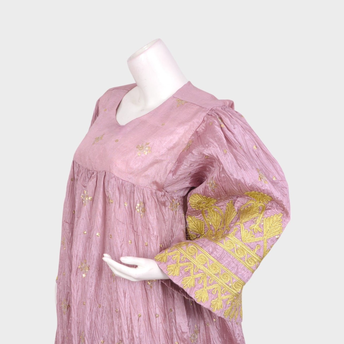 Blush Noor – Light Pink Embroidered Afghani Dress 4