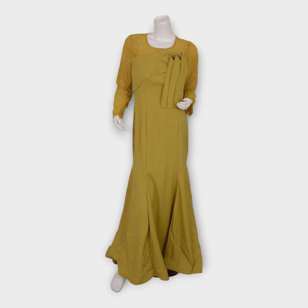 Golden Muse – Mustard Evening Gown 4