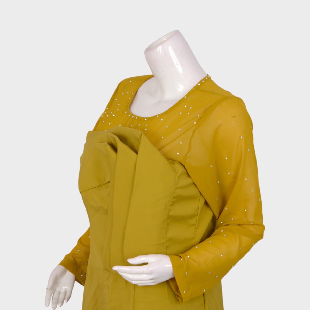 Golden Muse – Mustard Evening Gown 2