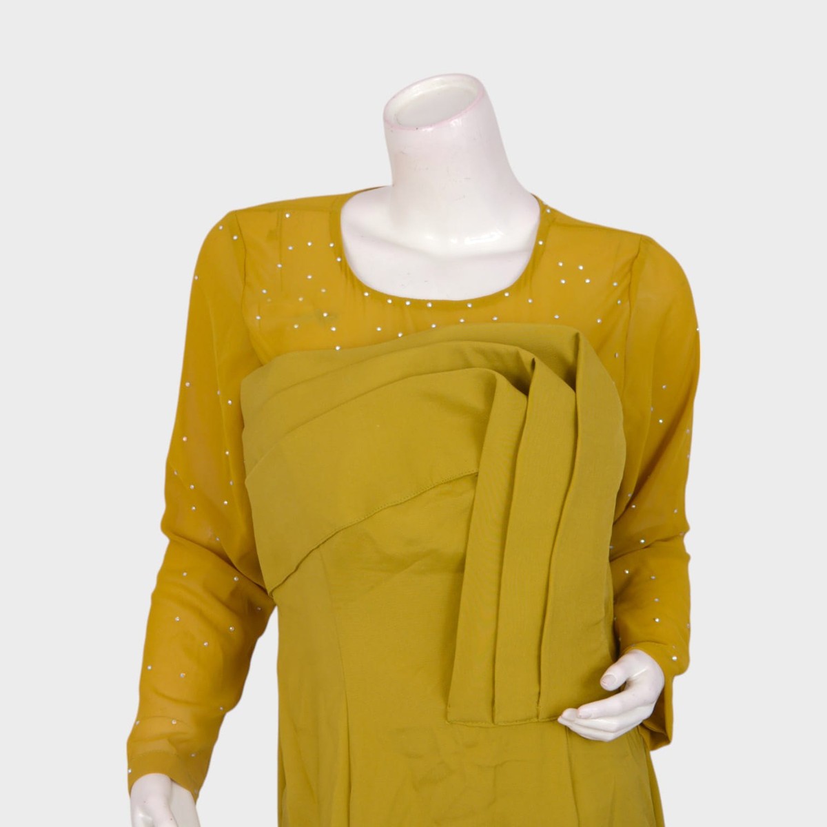 Golden Muse – Mustard Evening Gown 1