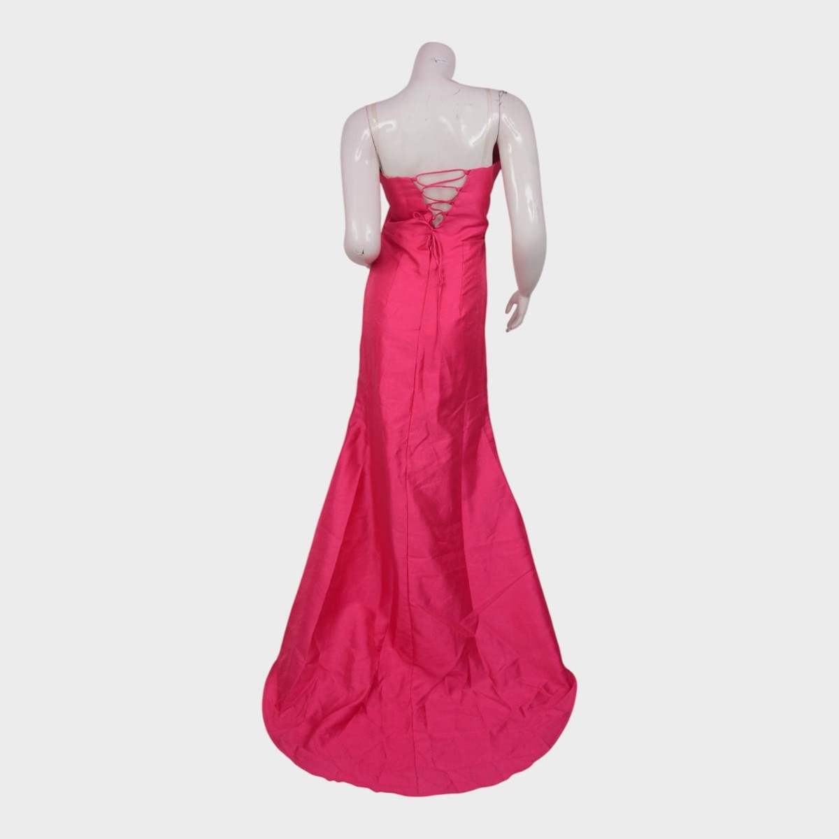 Fuchsia Flame – Satin Evening Gown 4