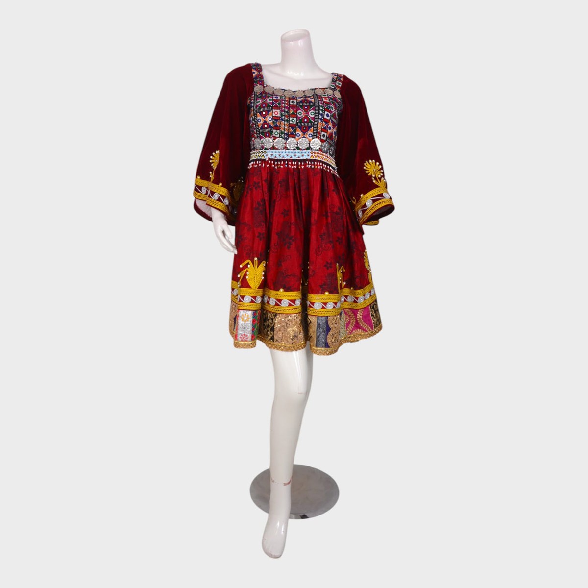 Roya Flame – Short Traditional Afghani Dress 3