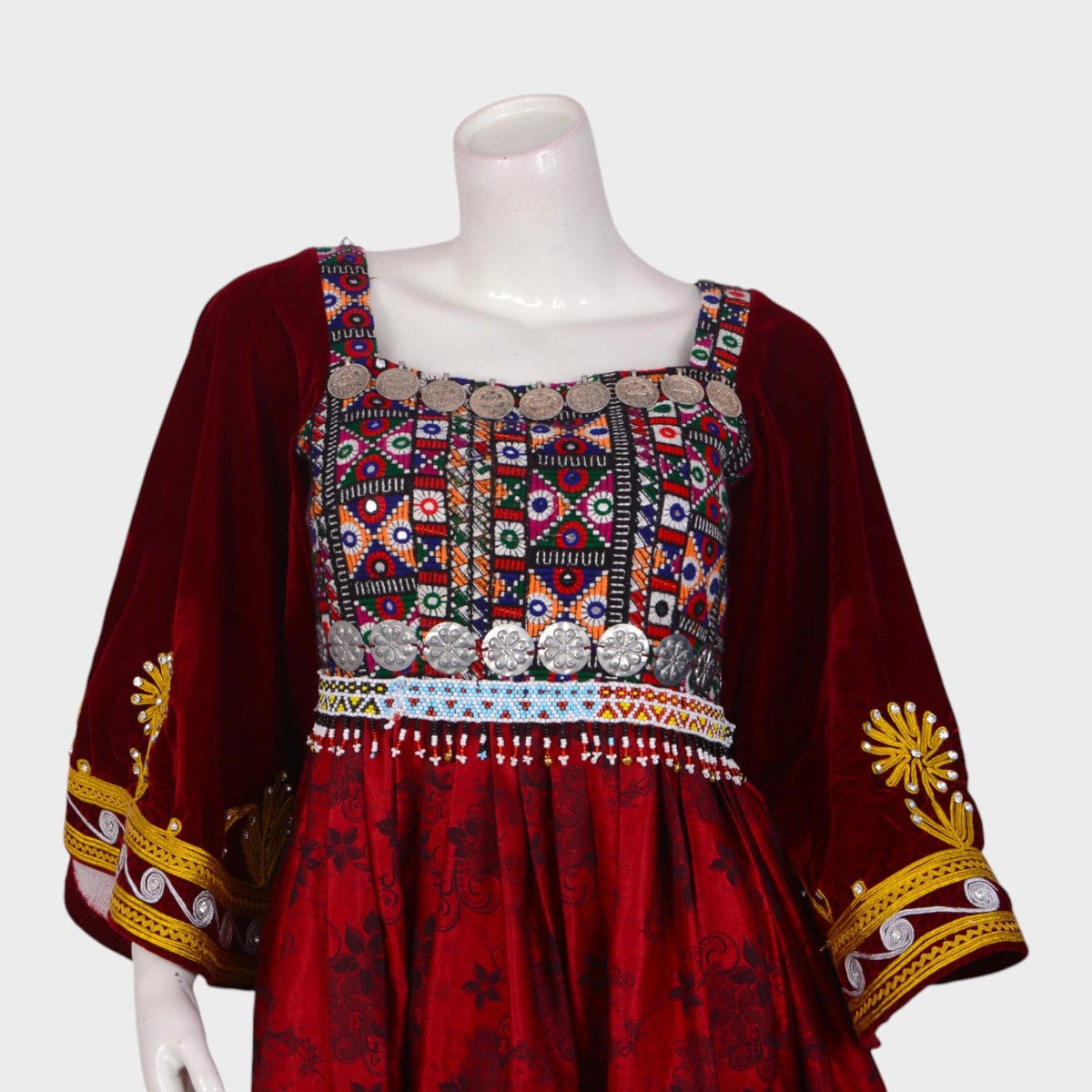 Roya Flame – Short Traditional Afghani Dress 4