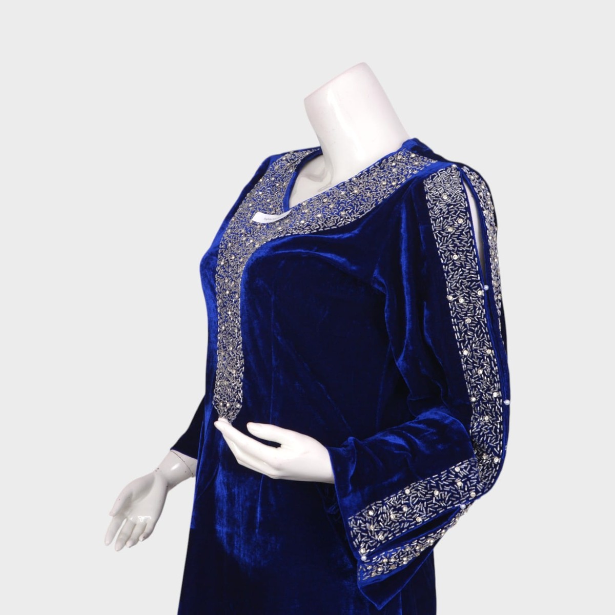 Embellished Velvet Short Dress 4