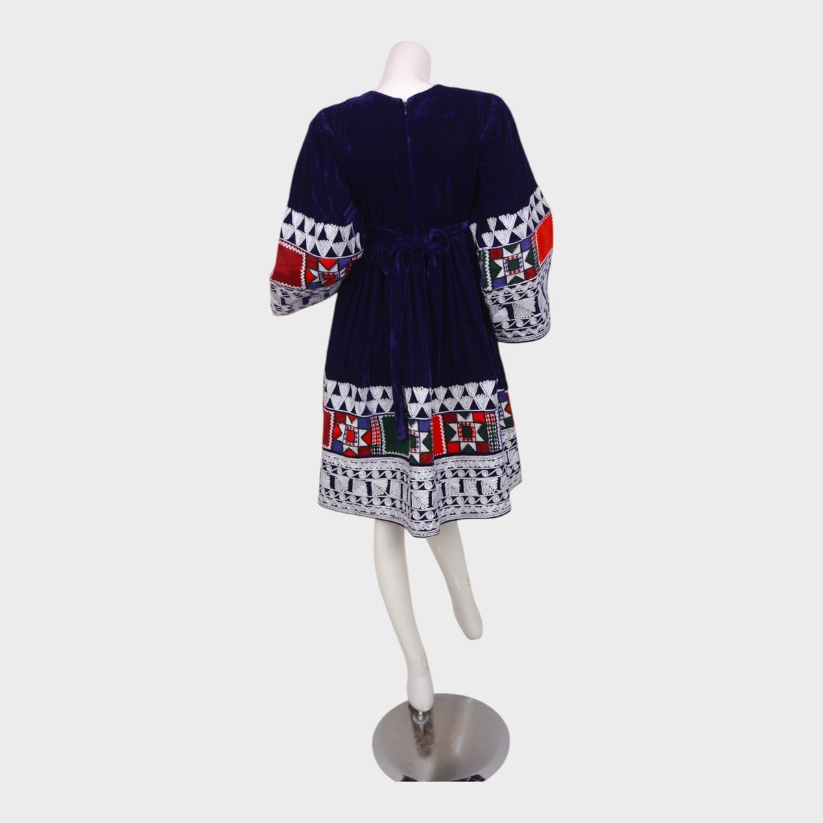 Laili Charm – Navy Velvet Afghani Dress 3