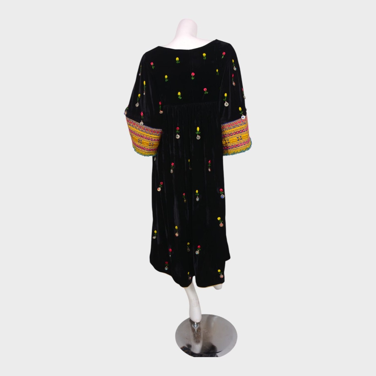Rangina Bloom – Black Velvet Embroidered Dress 4