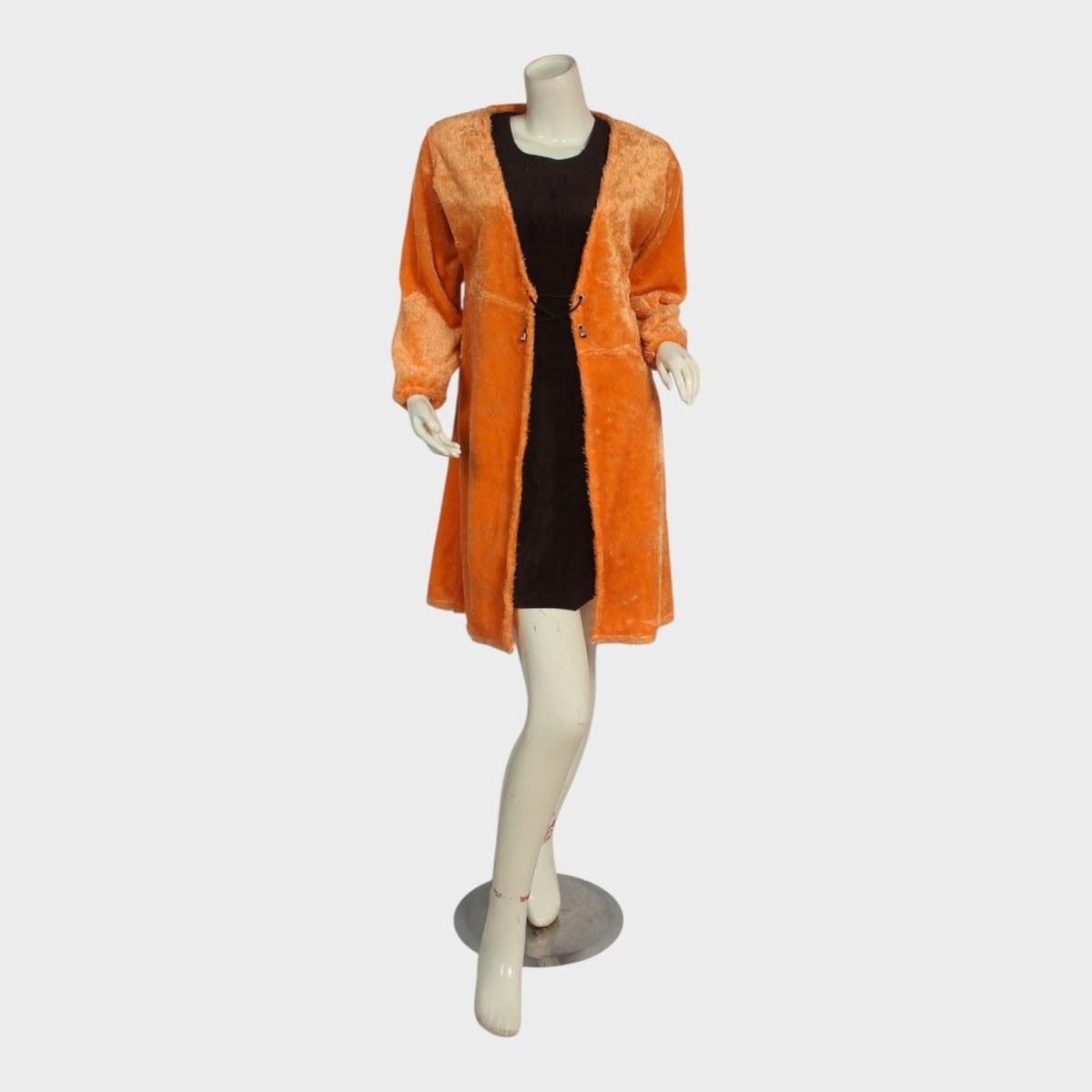 Tangerine Plush Fleece Coat 3