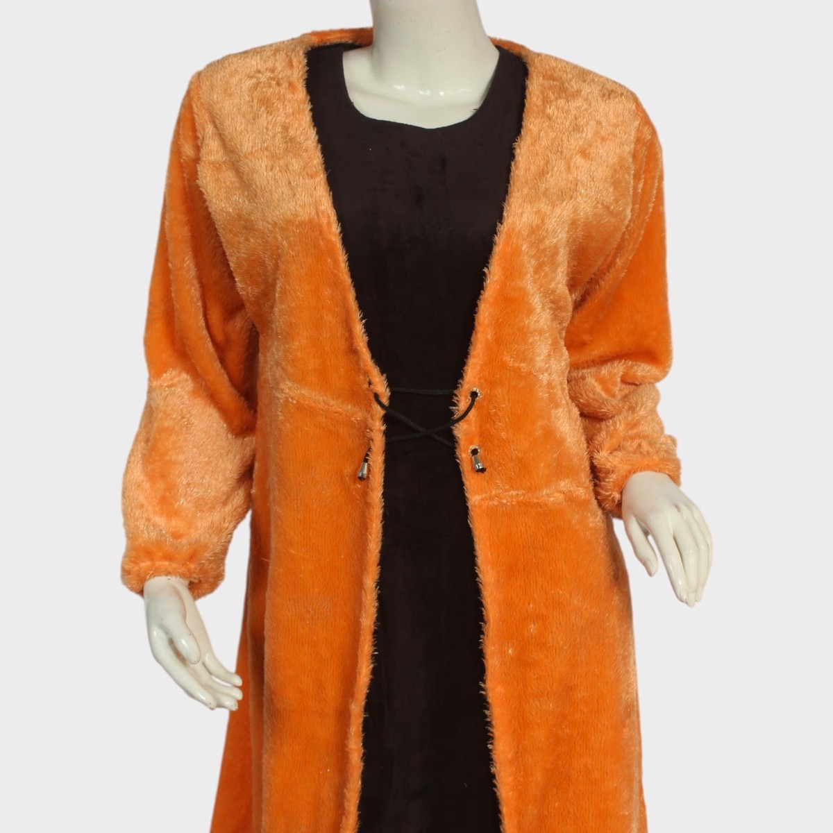 Tangerine Plush Fleece Coat 1