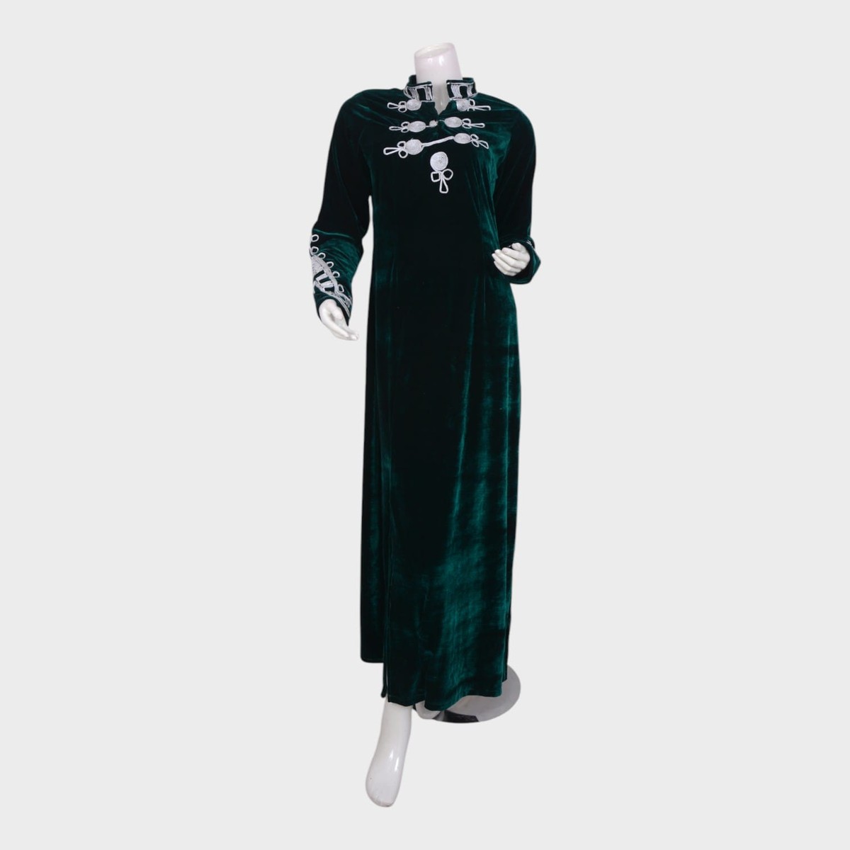 Emerald Echo Velvet Dress 4