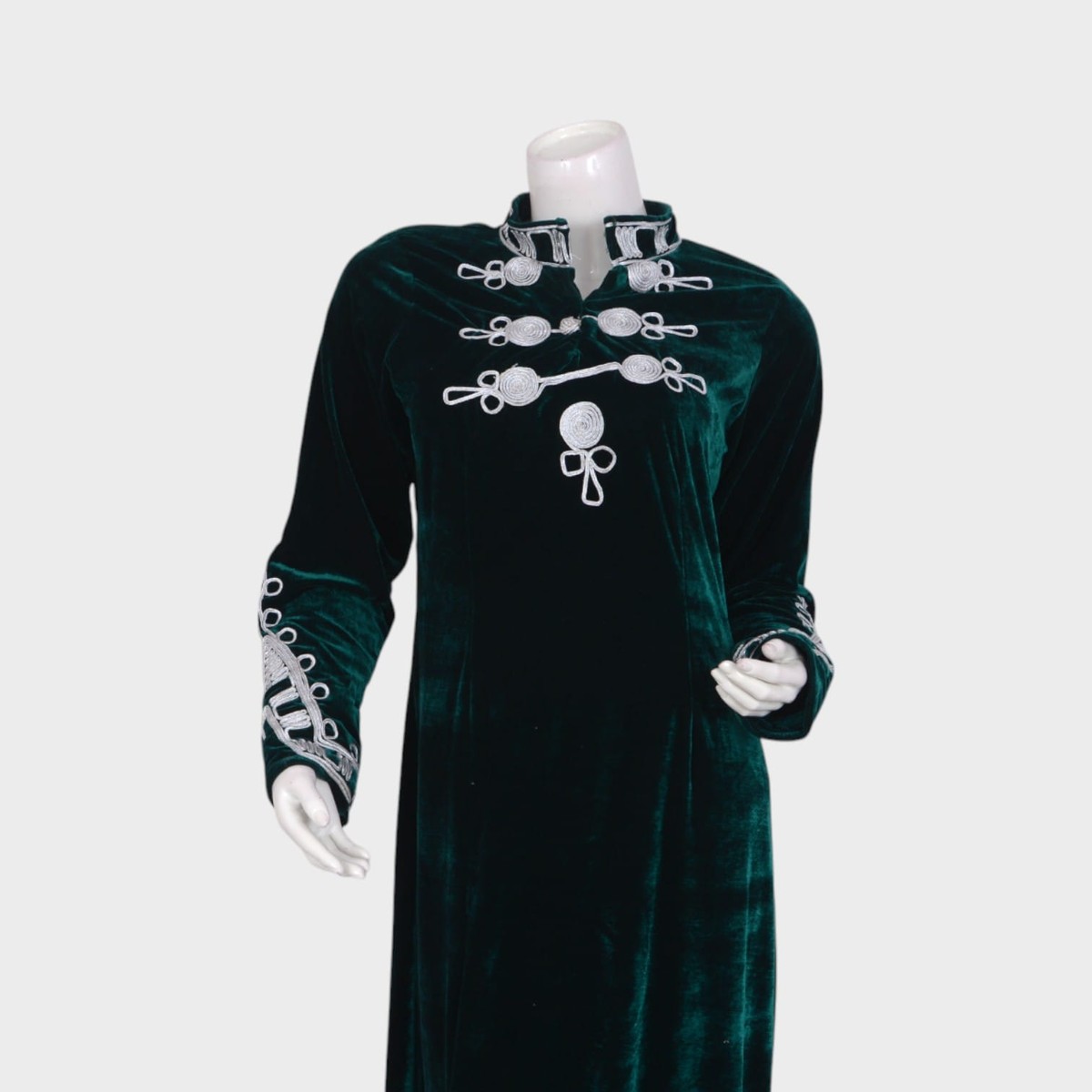 Emerald Echo Velvet Dress 3