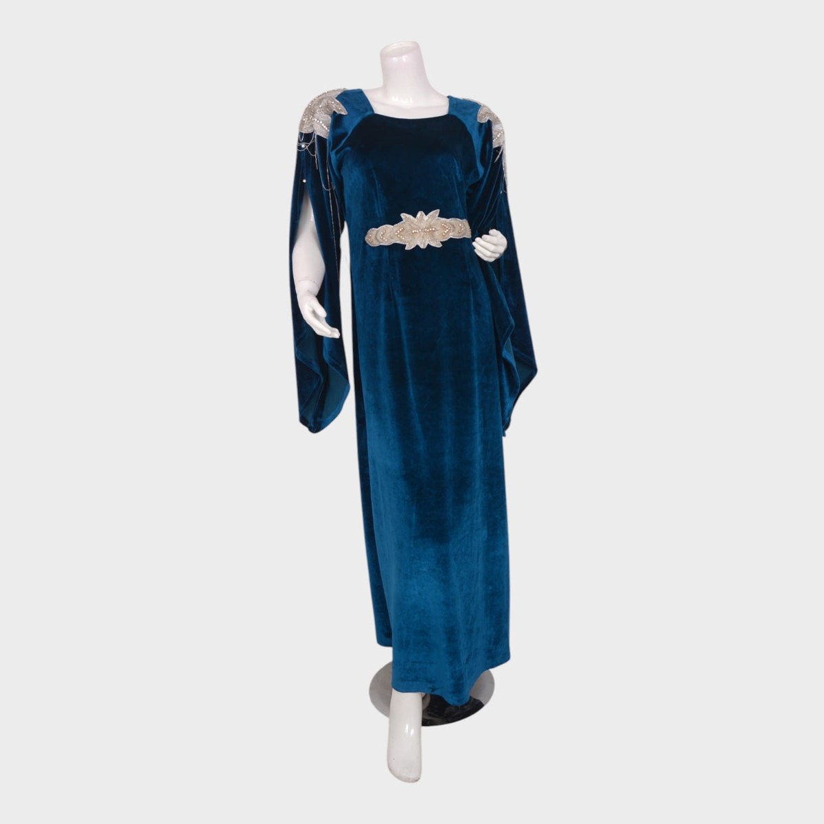 Royal Teal Velvet Gown 3