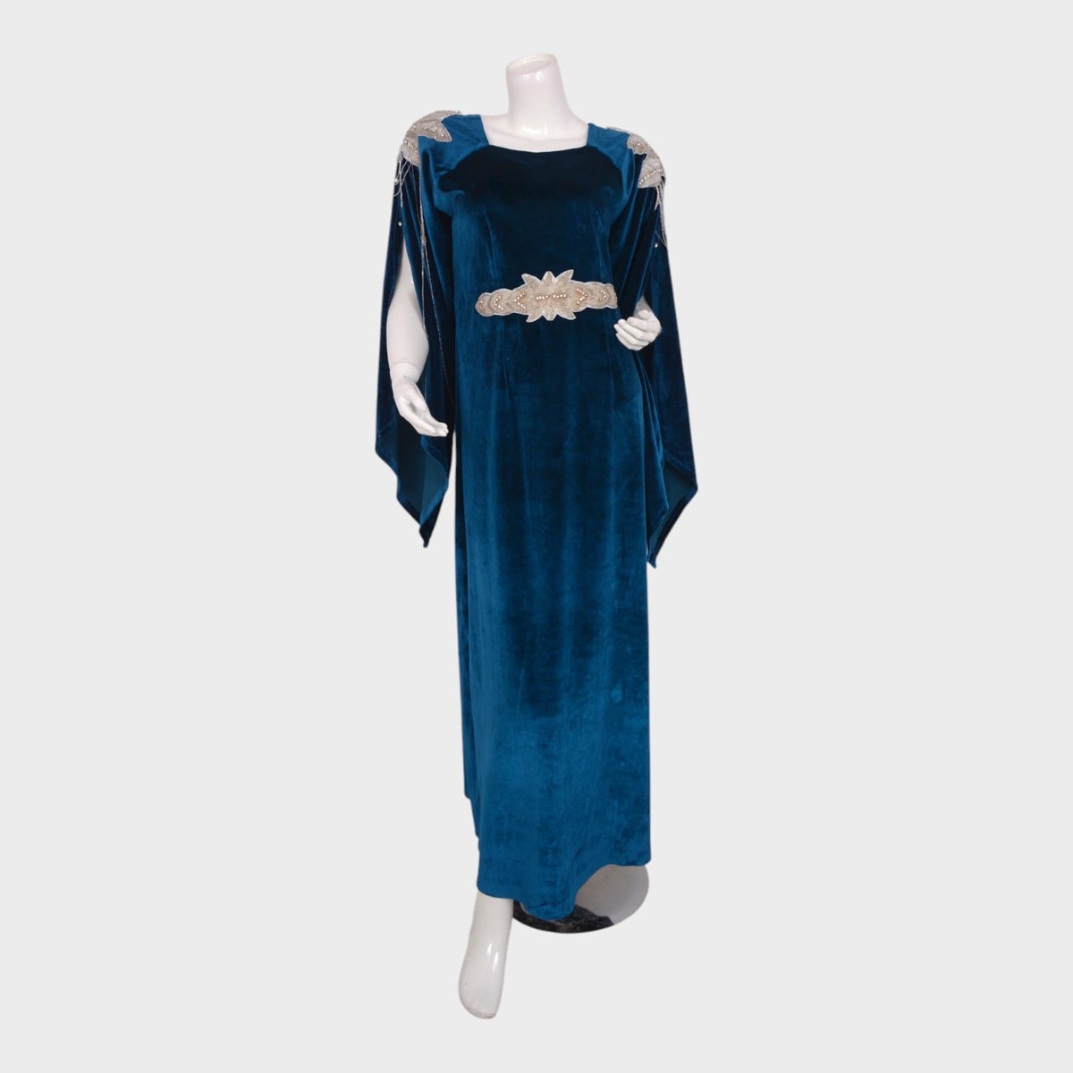 Royal Teal Velvet Gown 4
