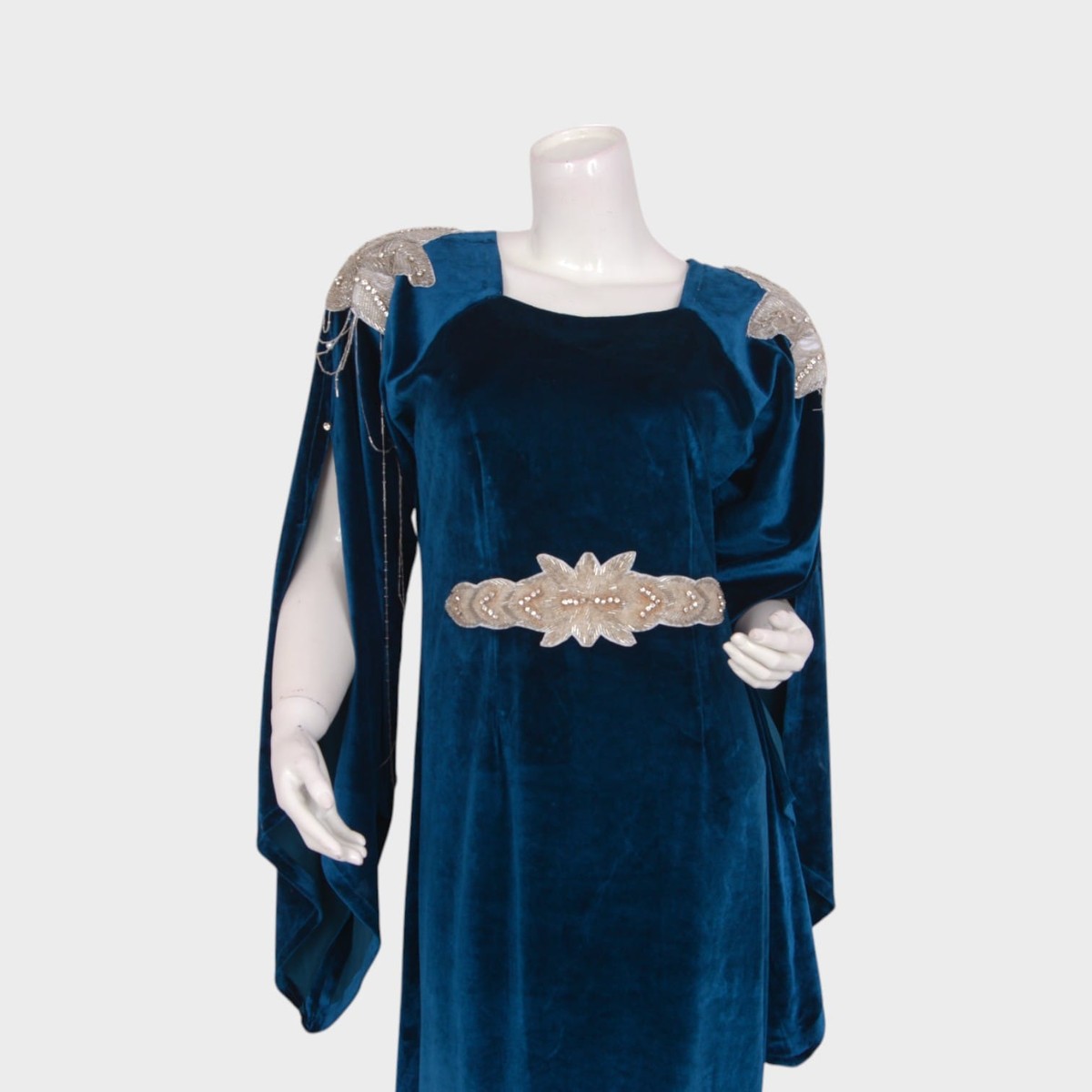 Royal Teal Velvet Gown 2