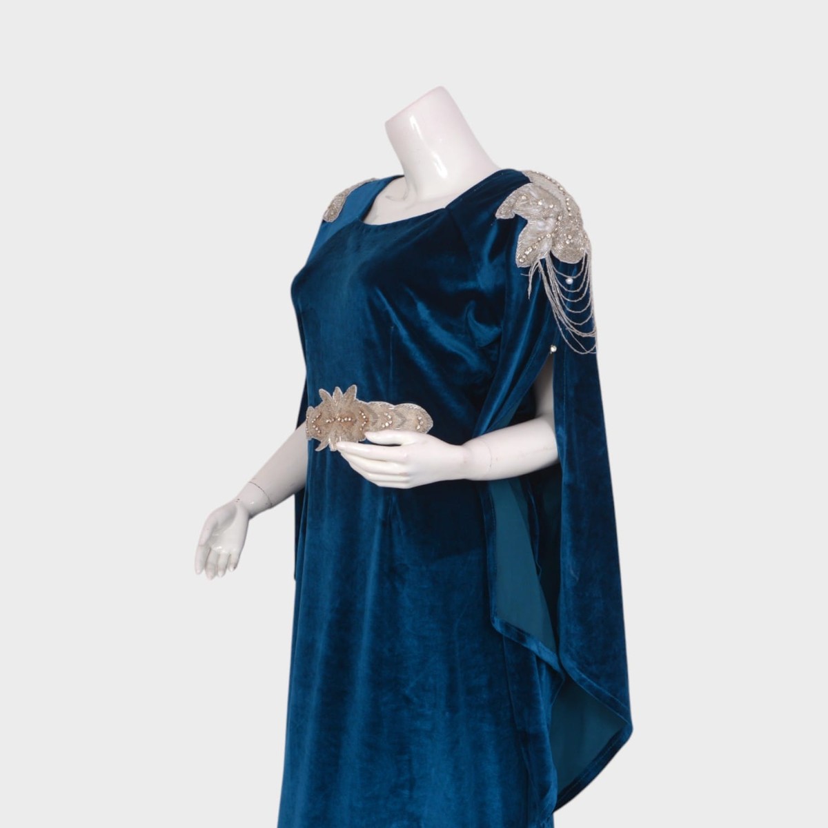Royal Teal Velvet Gown 5