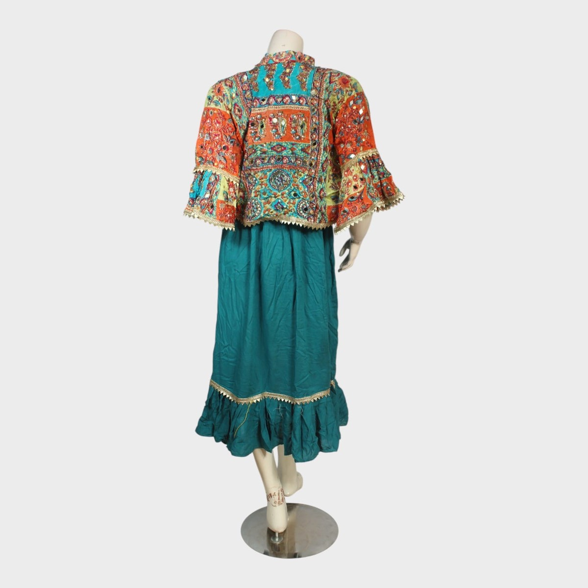 Turquoise Charm Dress with Embroidered Jacket 1