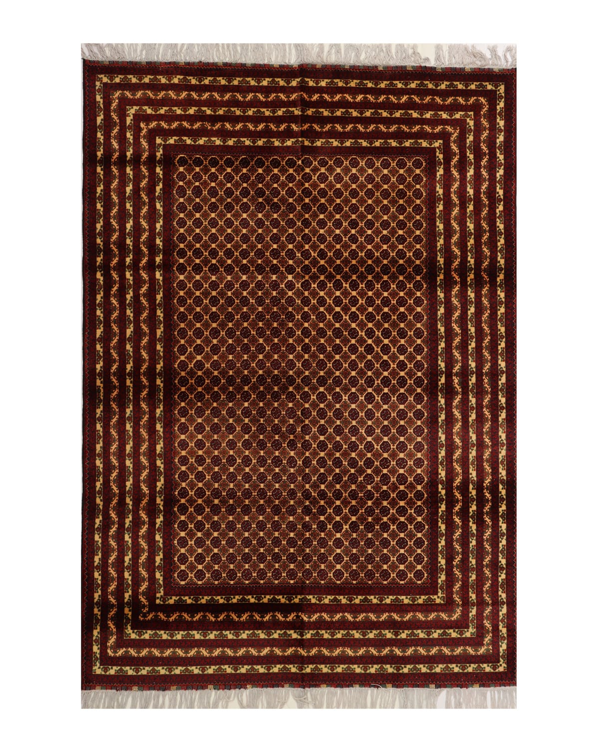 Geometric Bokhara Brown Wool Rug – 9.8 ft x 6.6 ft 4