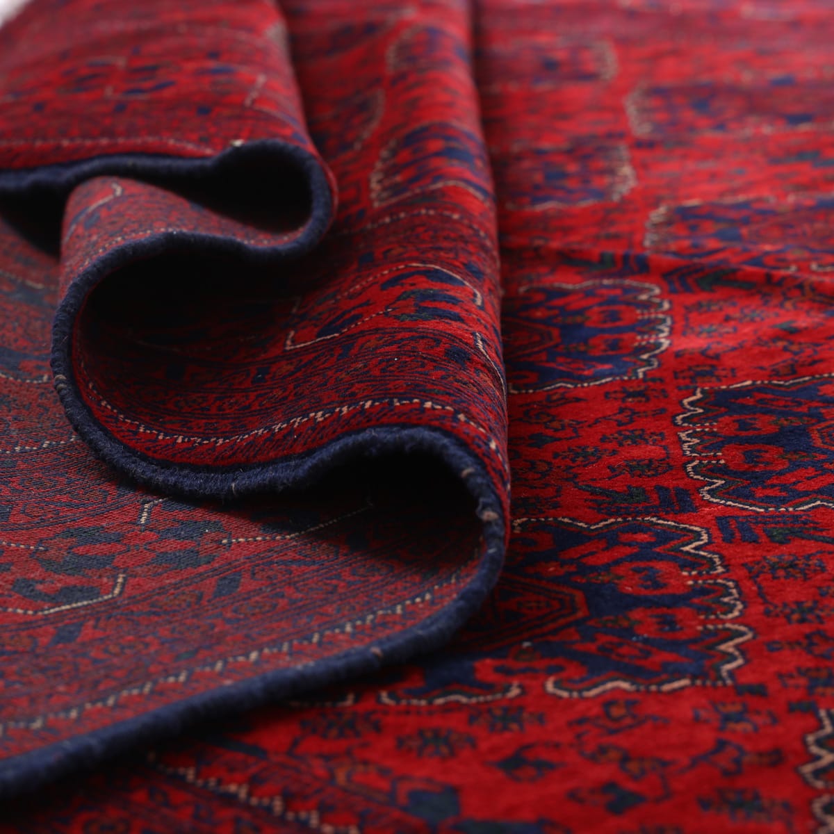 Classic Red Turkoman Afghan Rug – 9.8 ft x 6.6 ft 1