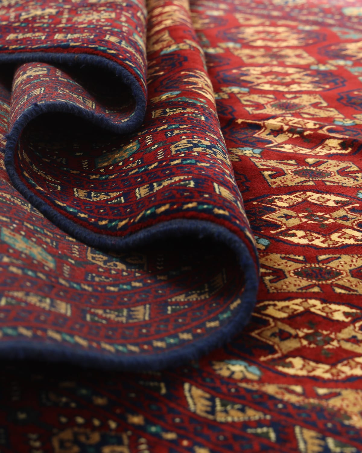 Deep Burgundy Elephant Foot Afghan Rug – 9.8 ft x 6.6 ft 2