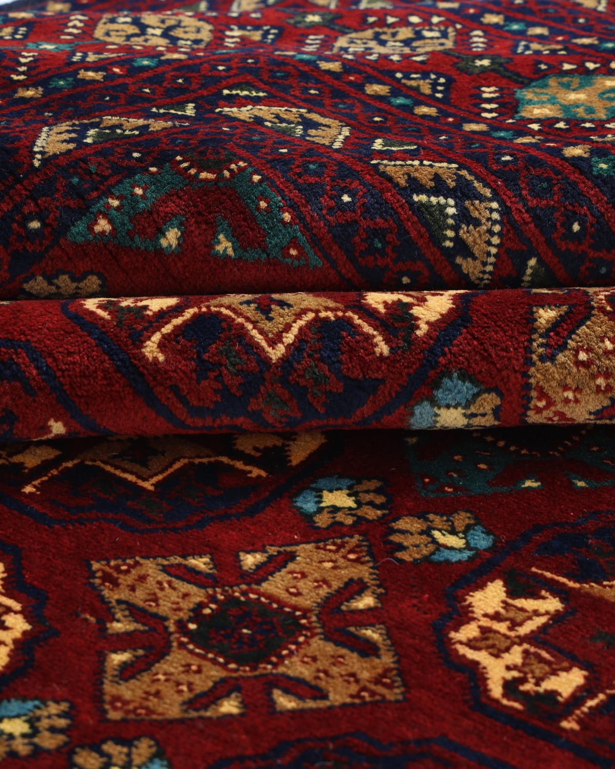 Deep Burgundy Elephant Foot Afghan Rug – 9.8 ft x 6.6 ft 3
