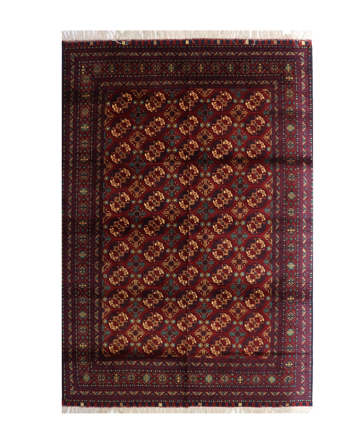 Deep Burgundy Elephant Foot Afghan Rug – 9.8 ft x 6.6 ft 4