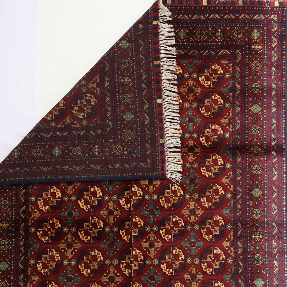 Deep Burgundy Elephant Foot Afghan Rug – 9.8 ft x 6.6 ft 1