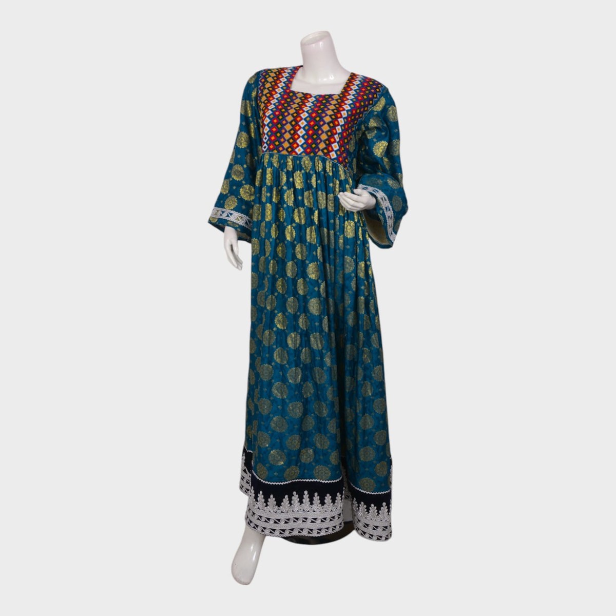 Teal Royal Afghani Dress Set 2