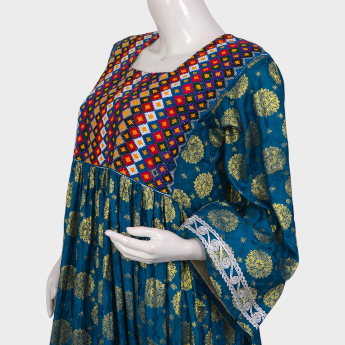 Teal Royal Afghani Dress Set 4