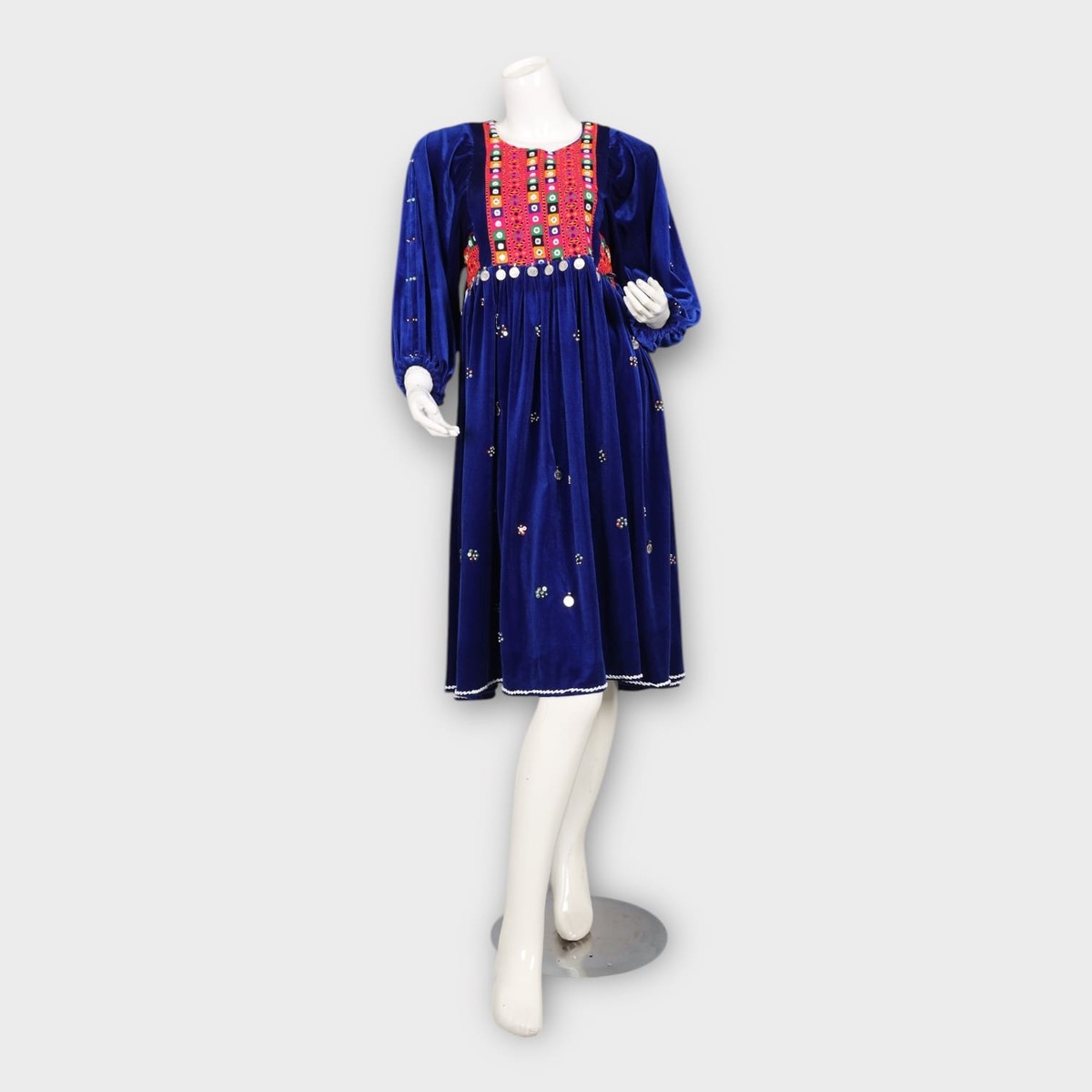 Blue dress handmade for women 2