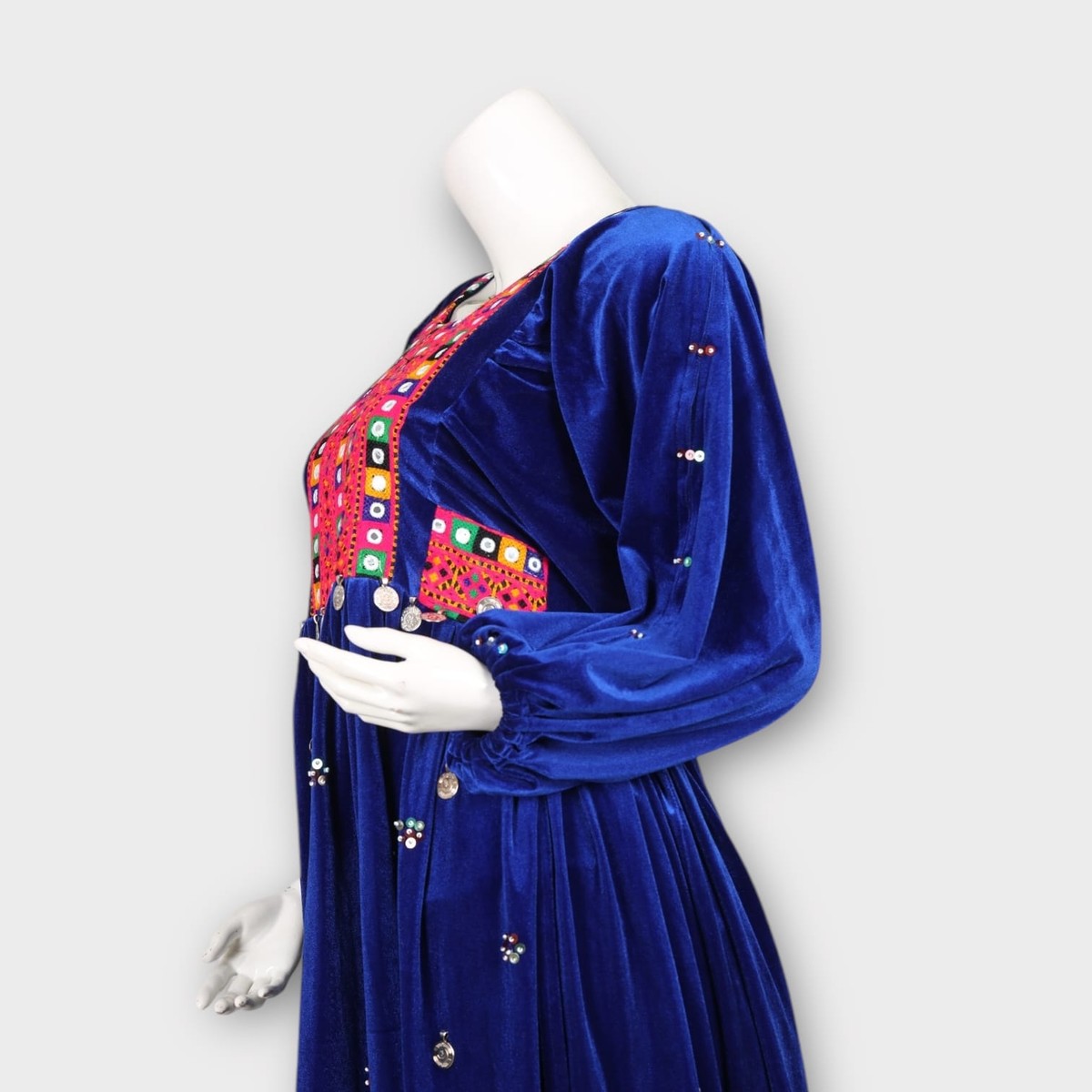 Blue dress handmade for women 3