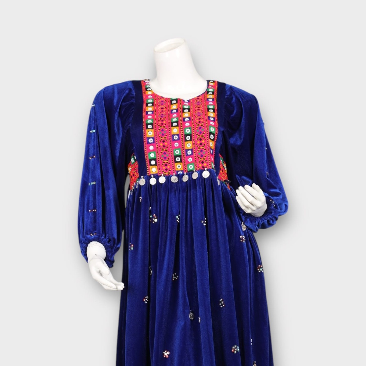 Blue dress handmade for women 1