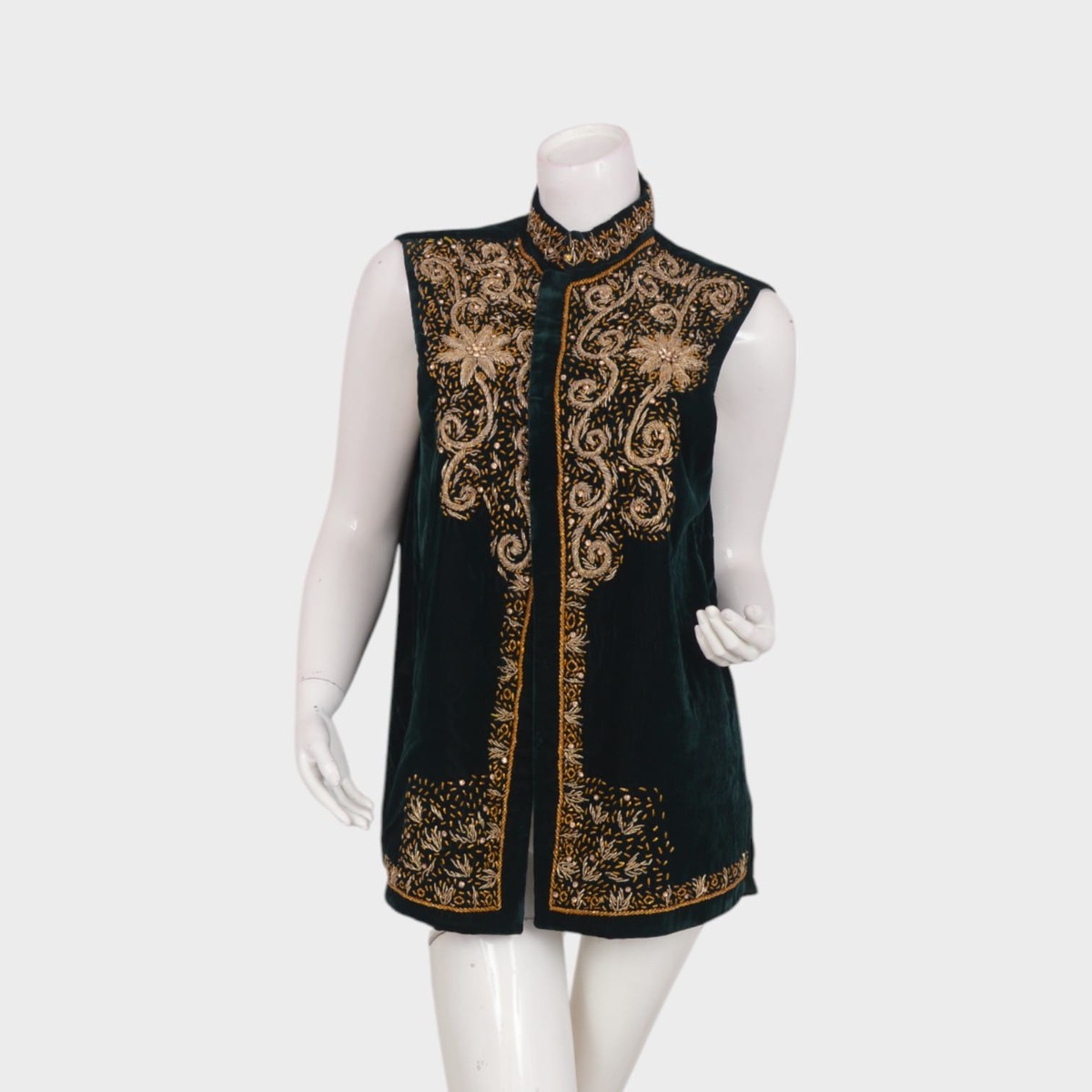 Emerald Royal Velvet Vest 1