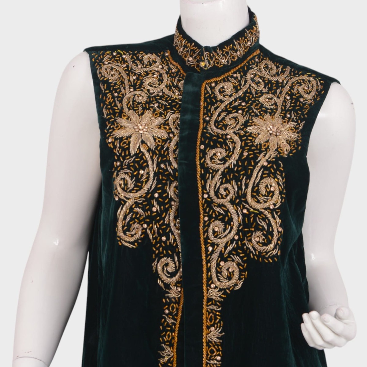 Emerald Royal Velvet Vest 4