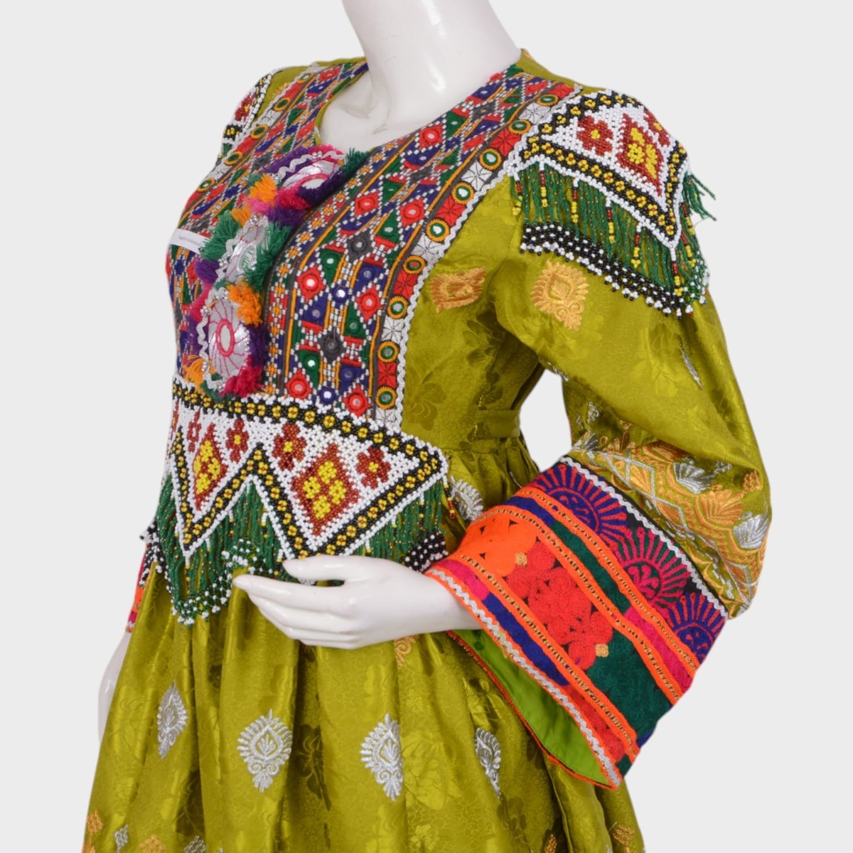 Parwana Olive Kuchi Dress 2