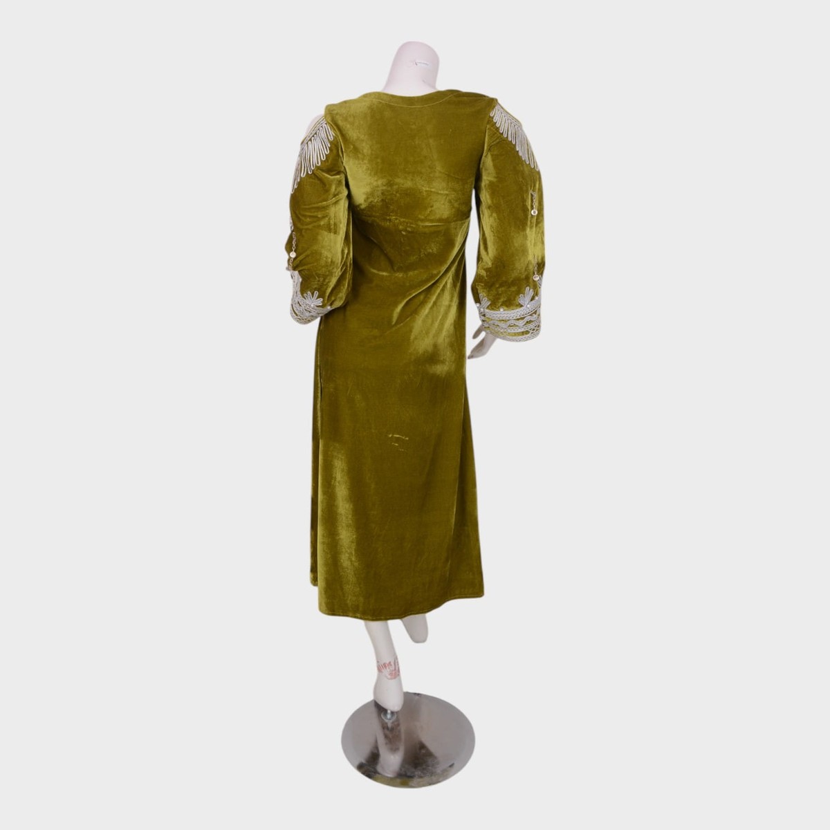 Naghma Olive Velvet Dress Handmade 2
