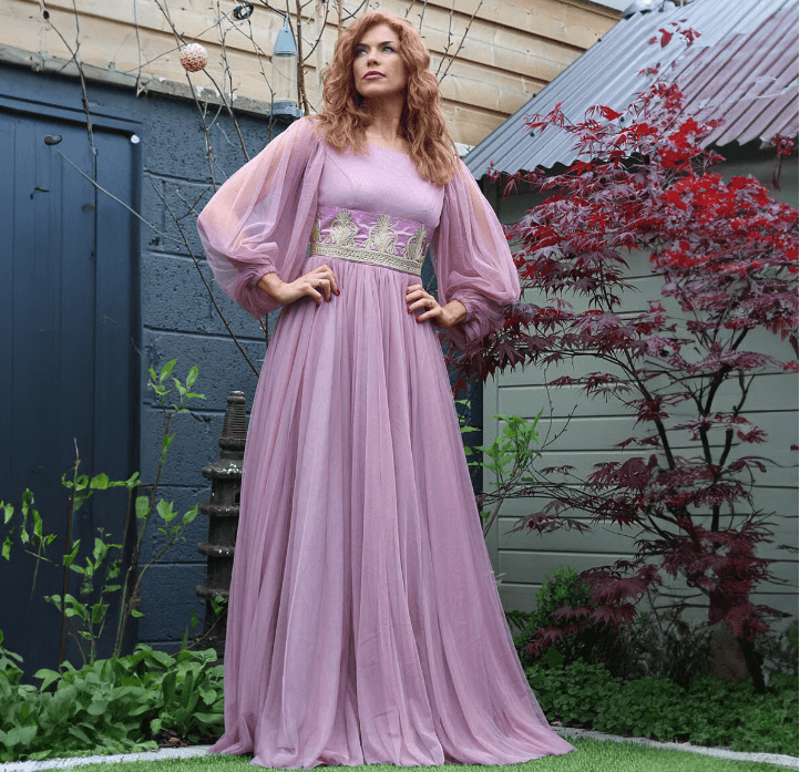 Pink Maxi | Puffed Sleeve Long Fancy Maxi 3