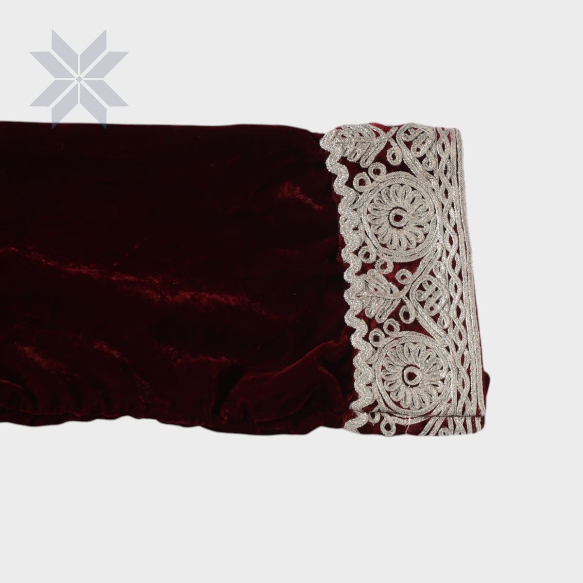 Lalzada Baby Velvet Dress – Maroon with Silver Embroidery 2