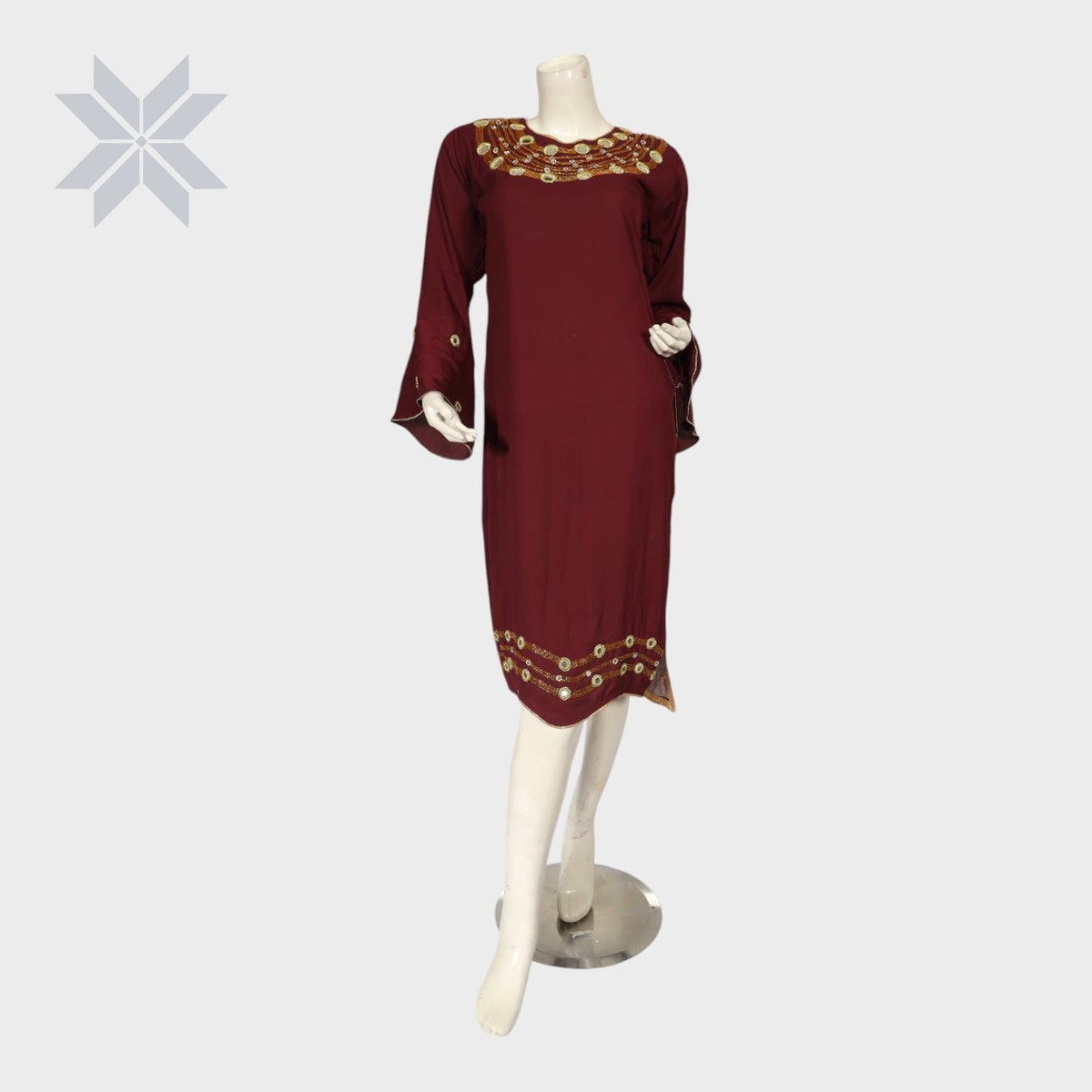 Zareen Maroon Embellished Tunic 3