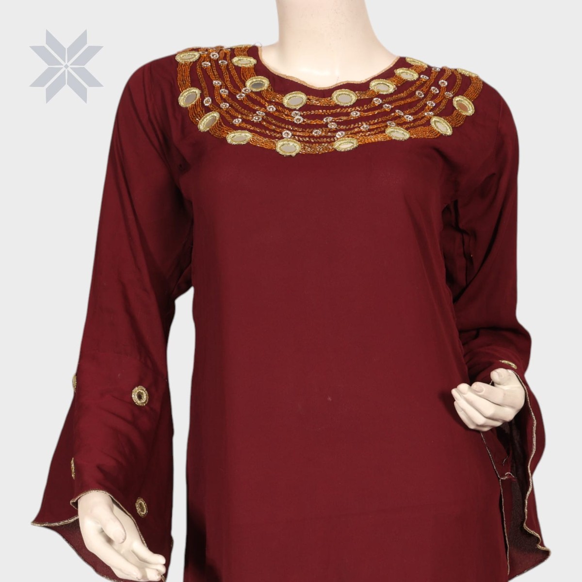 Zareen Maroon Embellished Tunic 2