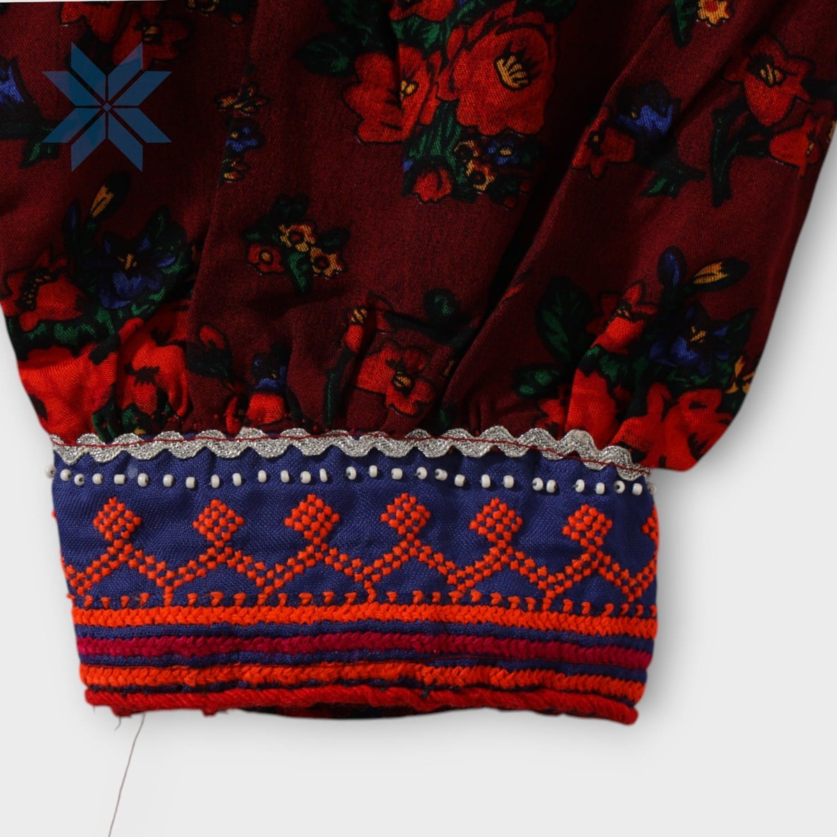 Zarmina Red Floral Baby Afghani Dress 4
