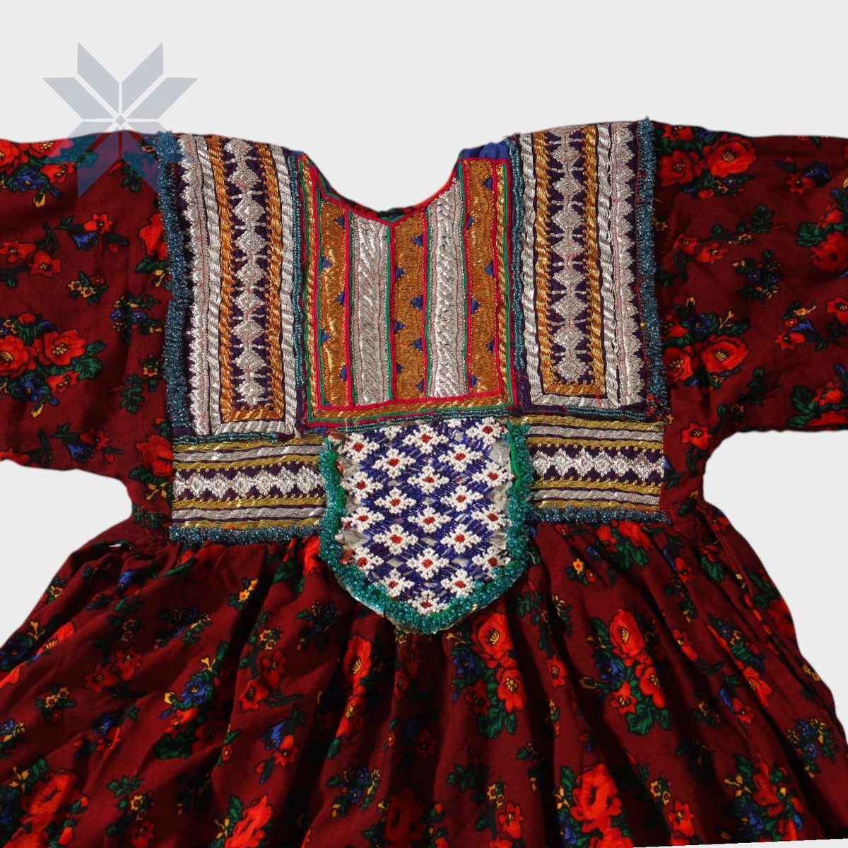 Zarmina Red Floral Baby Afghani Dress 1