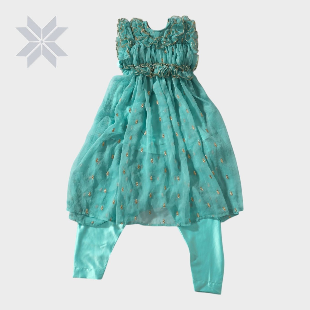 Mint Blossom Baby Frock Set 3
