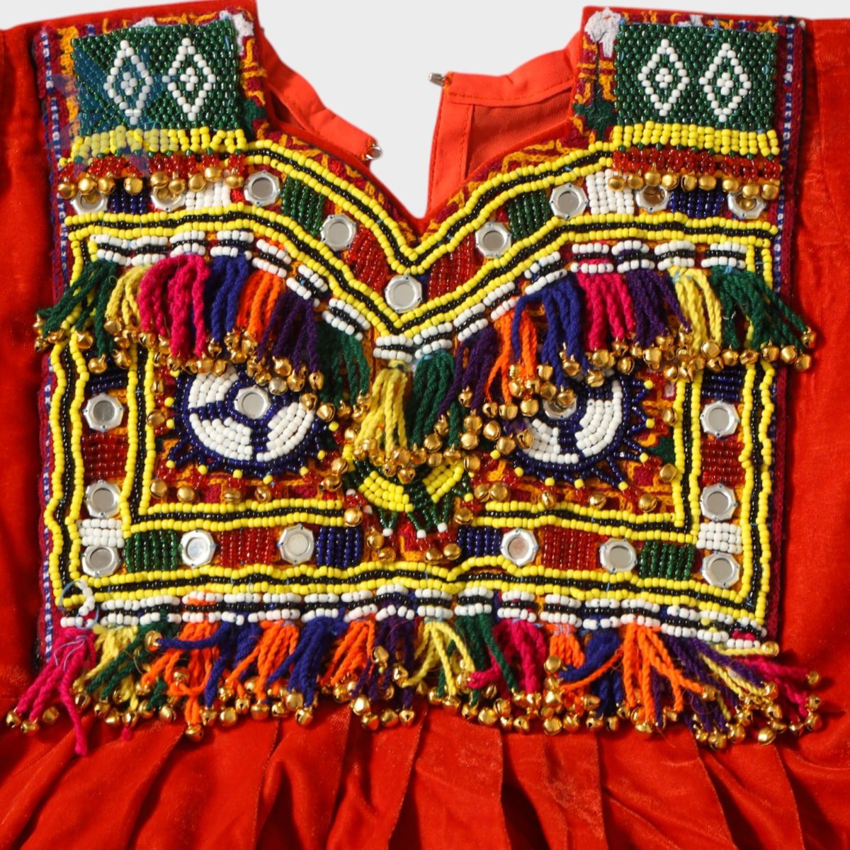 Red Nomad Embroidered Kids Afghani Dress 1