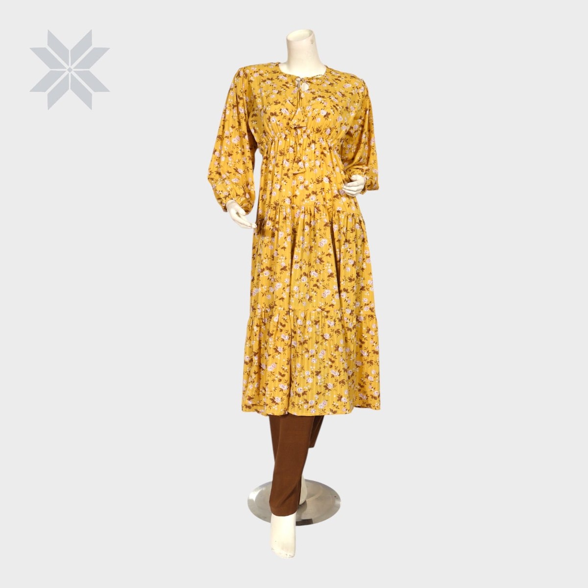 Golden Bloom Midi Dress 3