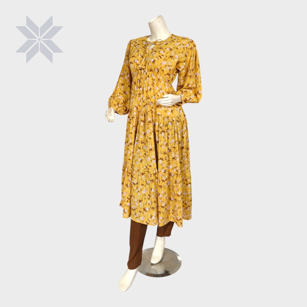 Golden Bloom Midi Dress 1